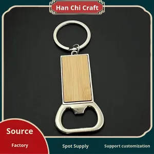 <b>Custom</b> Business Bamboo Wood Creative Key Chain Key Ring Type Metal Car Bottle Opener <b>Keychain</b> - Product Image 2