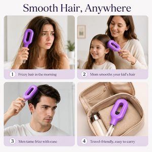 แปรงหวีผมแบบพกพา 2-in-1 พร้อมสเปรย์ควบคุมผมชี้ฟู  แปรงหวีพร้อมสเปรย์น้ำในตัวขนาด 50 มล. ช่วยสางผมไม่พันกัน - Product Image 5