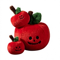 Boneka Halloween Jack O'Lantern Apel dengan Isian Kapas PP Bersulam