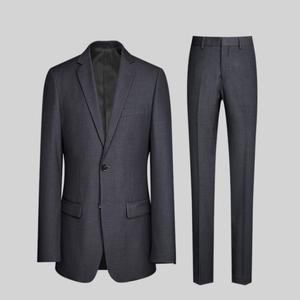 Banque travail vêtements hommes deux pièces britannique affaires mince <span class=keywords><strong>professionnel</strong></span> tenue de cérémonie gris loisirs costume hommes banque uniforme - Product Image 2