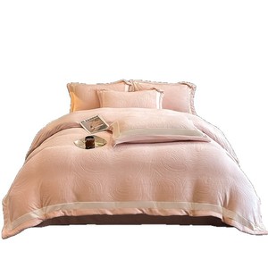 Milk Fleece Four-Piece <b>Bedding</b> <b>Set</b> Double-Sided Warm Winter Solid Color Simple Style - Product Image 5