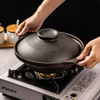 Xiaomi WEIYE — cuissardes noires pour cuisine, pot à soupe en argile d'argile résistant à l'eau, de style coréen, 0.4 l