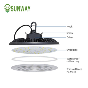 กว่างโจวสุดสดใสวูบวาบฟรี150lm/W Pf0.95 Ra80 IP66 UFO 150W อ่าวสูงนำแสง Sosen Meanwell Boke ไดร์เวอร์สำหรับการประชุมเชิงปฏิบัติการ - Product Image 3