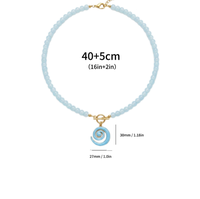Collier de perles style coquillage, chaîne réglable en acier inoxydable, bijoux empilables, pendentifs tendance, cadeau souvenir
