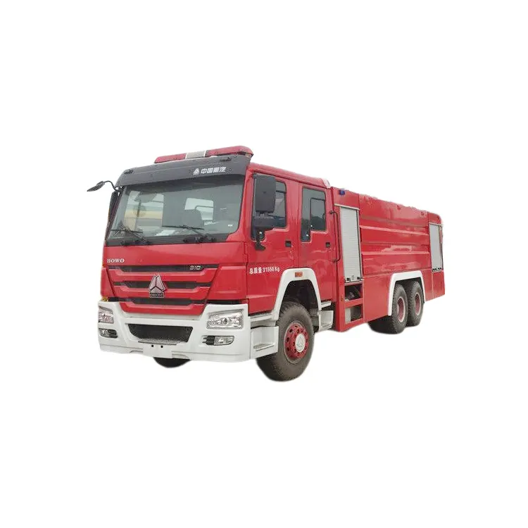 Sinotruk Howo 6x4 Emergence Fahrzeuge Elektromotor LKW Feuerwehr auto Feuerwehr mann Tanker Handbuch Euro 2 Diesel 25m