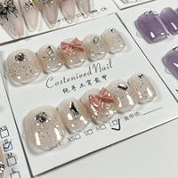 BETIFNAIL Faux ongles en acrylique faits main, design personnalisé, avec cristaux brillants et diamants, courts à moyens, à presser