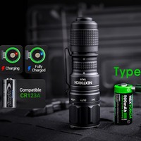 TA20 senter Taktis EDC 1000 Lumen, LED kuat Mini untuk pertahanan diri IP68 nilai senter matahari kecil dengan Al tinggi