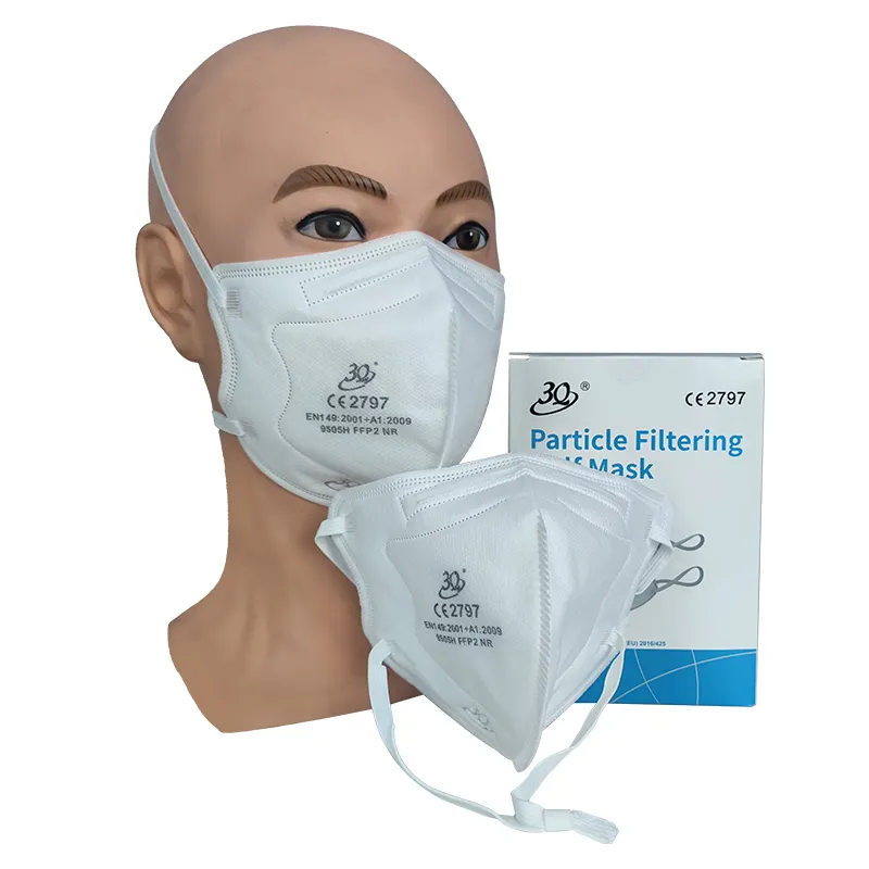 CE EN149 Standard Kopfs ch laufe Atmungsaktiv 5 Schichten Chemische Staubs chutz kleidung Schutz Einweg-Gesichts maske FFP2 Nr.