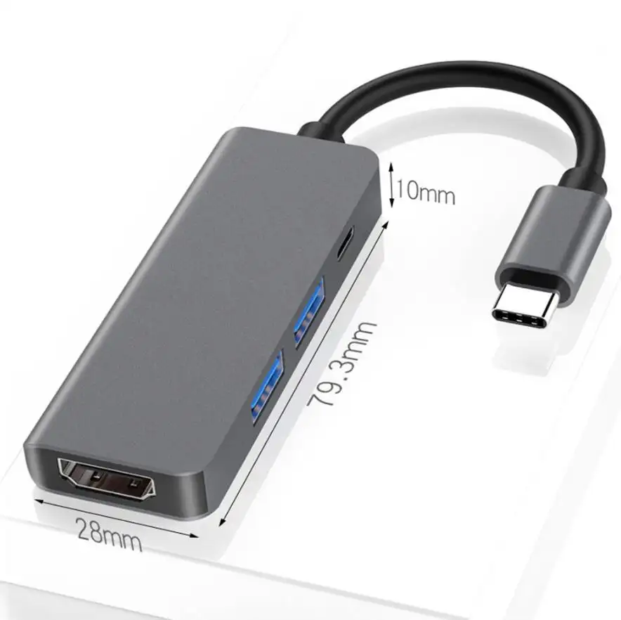 4 in1タイプcハブ多機能TYPE-CハブからHDTVUSB3.0タイプc 4IN1 (Macbook Pro USBハブアダプター用)