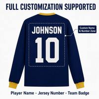 Camiseta de Fútbol de Manga Larga Sublimada Personalizada con Nombre y Número para Aficionados al Fútbol, Gran Venta