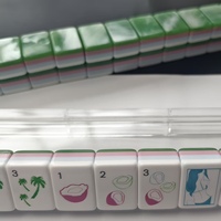 Juego de Mahjong Tropical Paradise, Fichas de Mahjong Acrílicas con Diseño de Chica de Playa, Regalo de Mahjong para Todos