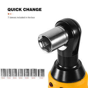 ประแจวงล้อไฟฟ้าแบบชาร์จได้ Km ขนาด 3/8 นิ้ว แบตเตอรี่ลิเธียม เครื่องมือไฟฟ้ามุมฉาก พร้อมอุปกรณ์เสริมสำหรับงาน DIY - Product Image 2