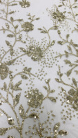 2025 nouveautés en stock tissu de dentelle à paillettes florales 3D à paillettes épaisses