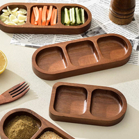 Plat à condiments en bois d'acacia écologique de qualité supérieure facile à nettoyer plateaux de service de couleur unie pour restaurants hôtels pour plats à sauce