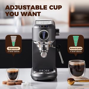 Machine à expresso électrique en acier inoxydable CAFELFFE MK-601F 4-en-1 avec mousseur à lait, pression de 20 bars, compatible avec les dosettes /D*/ESE - Product Image 6