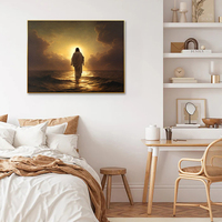 Peinture à l'huile originale Jésus-Christ marchant sur l'eau Art mural religieux chrétien avec décoration murale sur toile imprimée mate