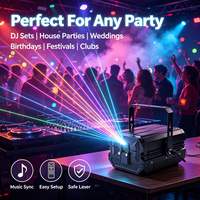 Luces Láser Bluetooth 3D de 12w con Control DMX512, Proyector de Haz de Animación para Bodas, DJ, Discotecas y Espectáculos