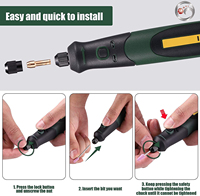 2021 GOLDMOON Offre Spéciale 3.7v sans fil mini Outil Rotatif die grinder set