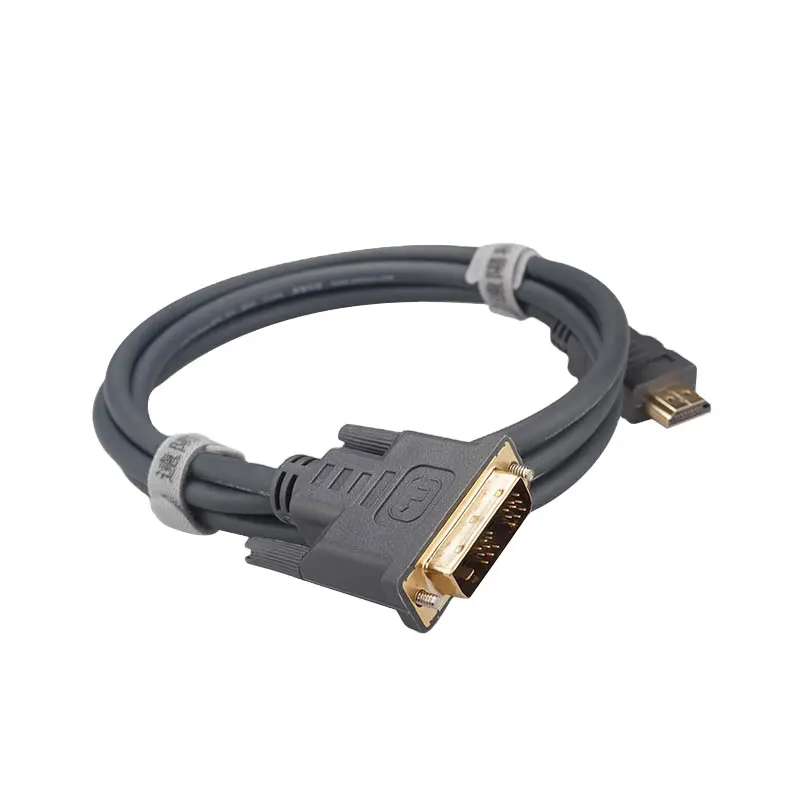 Câble DVI de haute qualité 1080P 18 + 1 broche vidéo DVI 2 Ports plaqué or mâle vers mâle 2k DVI vers HDMI