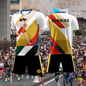 Thiết Kế Tùy Chỉnh Thăng Hoa In Ấn Trọng Lượng Nhẹ Polyester Người Đàn Ông Thể Thao T Áo Sơ Mi Đội Marathon Tổ Chức Sự Kiện Đường Mòn Chạy T-Shirts - Product Image 1