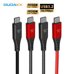 Nhà Máy USB 3.2 Gen2 Cáp 240W 100W Nhanh Chóng Sạc 10/20Gbps USB C Để C Bện Dây Dữ Liệu Cho Máy Tính Xách Tay Ngân Hàng Điện Sạc Điện Thoại - Product Image 1