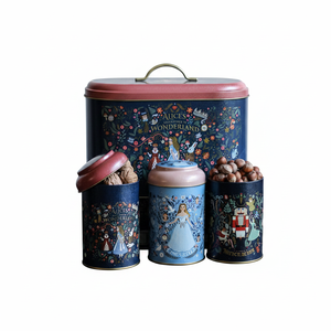 Juego de 4 Recipientes Redondos de Cocina Kontensan con Tapas de Cúpula, Diseño Vintage con Textura de Lino Inspirado en Cafeterías - Product Image 2