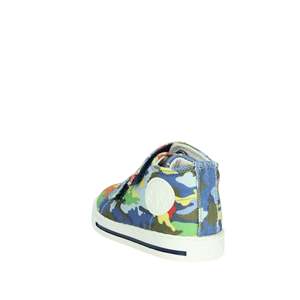 Falcotto Baskets pour enfants en toile avec fermeture Velcro et imprimé camouflage bleu - Product Image 2