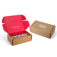 Logo personnalisé imprimé carton recyclé produit ondulé expédition postale tuck top mailer boîte d'emballage avec insert diviseur