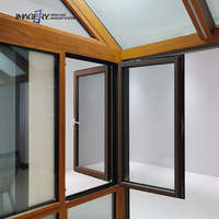 Ventana Abatible de Aluminio con Rotura de Puente Térmico, Tamaño Personalizado, con Cierre Multipunto y Aislamiento Acústico para Edificios y Villas