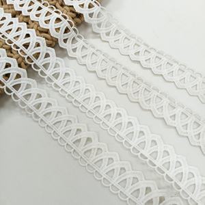 Cintas de Moda de Fábrica, Tela de Encaje con Flores 3D en Blanco Natural, Tela de Encaje de Alta Calidad para Mujer, Adorno de Encaje con Cuentas - Product Image 1