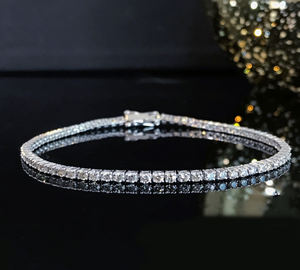 कस्टम जिया इजी प्रमाणित प्रयोगशाला हीरा टेनिस ब्रेसलेट चेन 10k 14k 18k hft cvd महिलाओं के लिए - Product Image 4