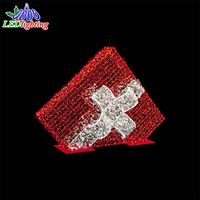Boîte cadeau 3D innovante avec motif lumineux LED, cadre en fer artisanal, IP65, décoration extérieure pour Noël et événements de mariage