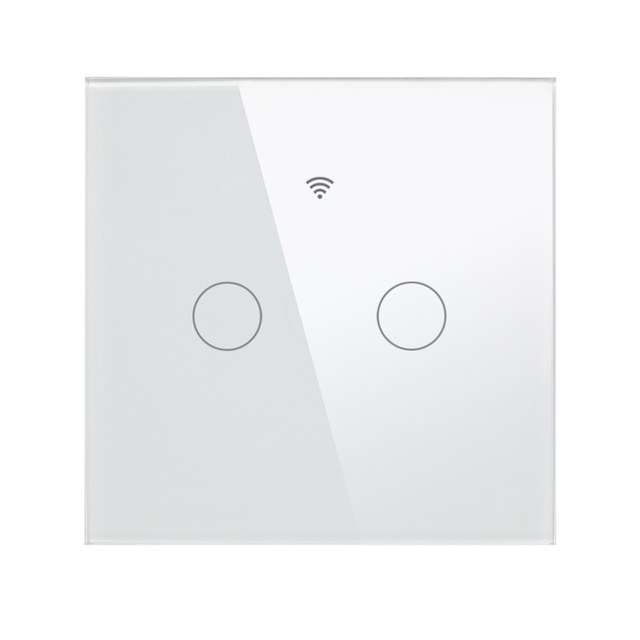 Wifi Smart Light Switch 2 Gang Touch Light Switch No Neutral Wire Wall Light Switches Works with Tuya Alexa Google Voice Control