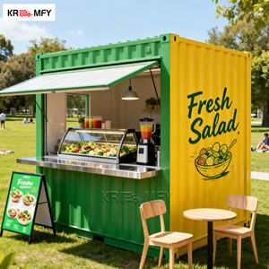 10 Feet Fiberglass Aluminum Offshore Movable Food Kiosk Restaurant <b>Container</b> Coffee Shop with <b>Snack</b> Food Chips - Product Image 4