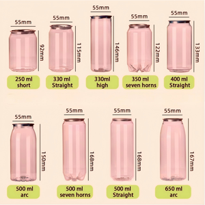 500ml PET透明飲料缶、カスタムロゴホットスタンプ加工、イージーオープン蓋付き、ソフトドリンク＆ウォーターボトル - Product Image 6