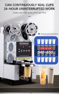 Machine à sceller commerciale pour salons de thé, équipement entièrement automatique pour sceller les gobelets en papier et en plastique, machine à sceller les canettes polyvalente - Product Image 6