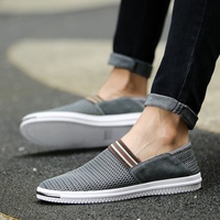 Chaussures d'été respirantes pour hommes, style décontracté, à enfiler, avec empeigne en maille, semelle extérieure en caoutchouc antidérapante et confortable, légères