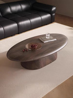 Table basse ovale en pierre, design minimaliste, style Wabi-Sabi, ultra-simple, vintage-élégant, moderne, créatif, irrégulier