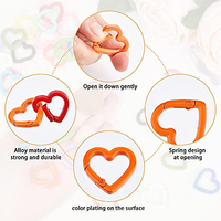 Coeur ressort anneau alliage mousqueton Clip fermeture à pression porte-clés boucles pour sac à main sac à main porte-clés sangle Camping sac à dos crochet