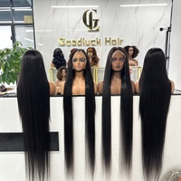 Pelucas Largas de Cabello Indio Natural 180% de Alta Densidad con Encaje Frontal HD 13x6 13x4, Pelucas Lacias de 32 34 36 38 40 Pulgadas al por Mayor
