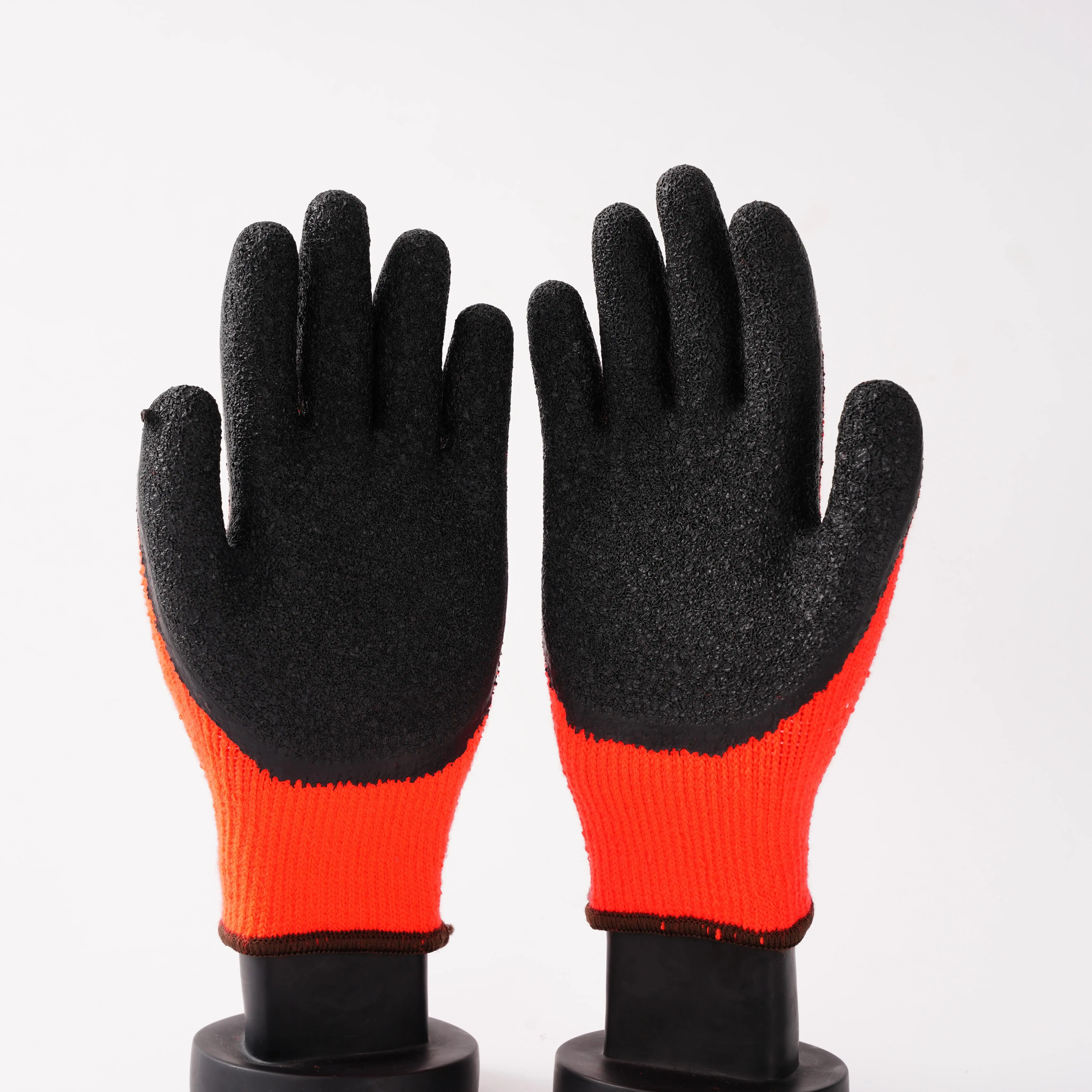 latex nitrile coated work gloves black polyester liner, black latex coated gloves Latex wrinkle gloves