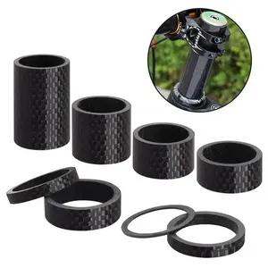 Venda Direta da fábrica Top Quality MTB BMX Bike Fork Washer 1-1/8 "Fibra De Carbono Spacer Bicicleta Stem Spacer