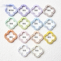Nouveau kit d'accessoires DIY printaniers naonas, trèfle à quatre feuilles incrusté de diamants, pendentif de remorque, rond, connecteur en alliage de zinc