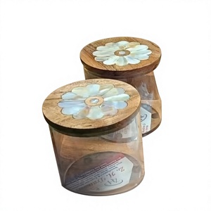 Handmade Acrylic Food Storage <b>Container</b> Gift Set Mother Pearl Inlay Tray Decorative Lids 150mL Capacity Eid Ramadan Mubarak - Product Image 1