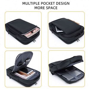 OEM personalizado de los hombres de 15,6 ''Laptop Bag Mochila De Negocios Delgado impermeable de cuero estudiante de viaje antirrobo mochila escolar con USB - Product Image 4