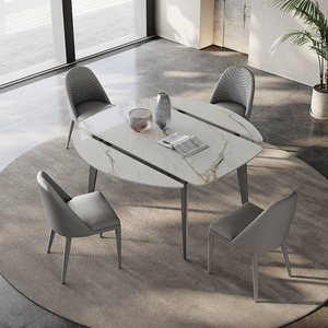 Ensemble <span class=keywords><strong>table</strong></span> à manger à double usage style italien, moderne, simple et luxueux, design en forme de plaque de roche carrée pour petits appartements - Product Image 2