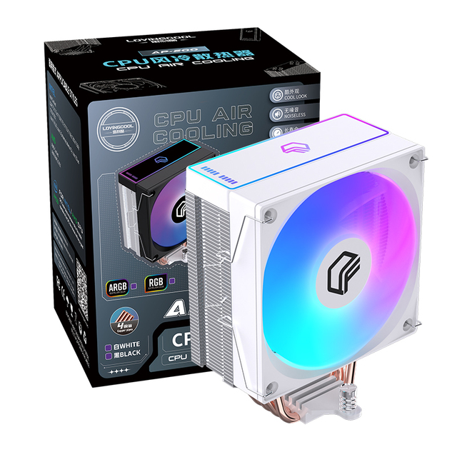 Lovingcool White Radiator Fan Lighted Heat Pipe for Intel I3 I5 I7 I9 LGA 1156 1200 1366 1700 2011 2066 AM4 AM5 CPU Cooler