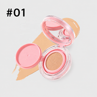 Fond de Teint Liquide Vegan Couvrance Totale 10g, Fond de Teint Compact Coussin Nourrissant, Contrôle du Sébum, Soin Doux