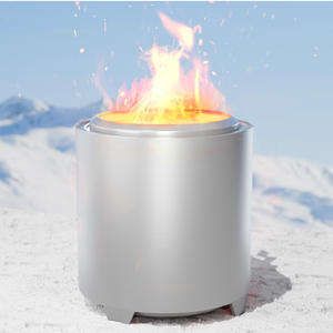 Poêle à bois moderne de 15 pouces en acier inoxydable de qualité supérieure, sans fumée, pour le chauffage par temps froid, brûlant du bois ou des granulés de bois CH01 - Product Image 1