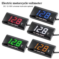 Meteran Voltmeter Tampilan Digital LED Biru Tahan Air Tahan Debu Tahan Guncangan DC 12V untuk Mobil dan Sepeda Motor